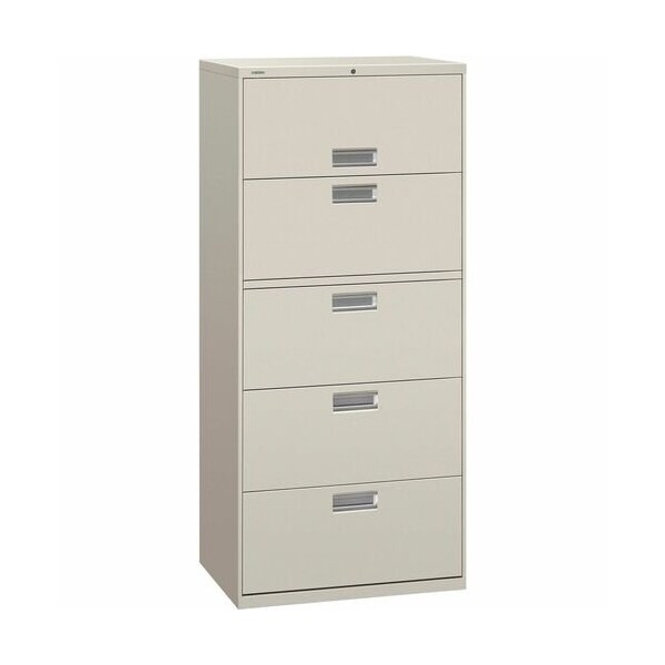 Hon HON 675LQ, 600 SERIES FIVE-DRAWER LATERAL FILE, 30W X 18D X 64 1/4H, LIGHT GRAY HON675LQ - main